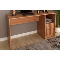Mesa Escrivaninha Casal c/ Gaveteiro Ripado ME4174 Amêndoa - Tecno Mobili