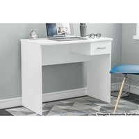 Mesa de Computador Solteiro Arapei c/ 1 Gaveta Branco - Politorno