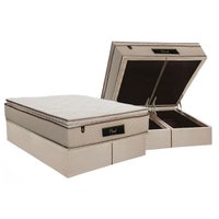 Cama Box Baú King: Colchão Molas Ensacadas Luckspuma Cloud + Base CRC Suede Clean (193x203)