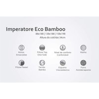Colchão King Espuma Visco Molas Ensacadas MasterPocket Imperatore Eco Bamboo Euro Pillow (193x203x34) - Herval