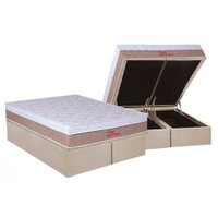 Cama Box Baú Queen: Colchão Anatômico Orthoflex Foggia Premier + Base CRC Suede Clean (158x198)