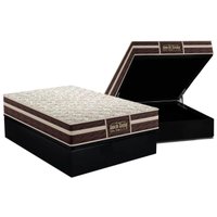 Cama Box Baú Casal: Colchão Ortopédico Probel Guarda Costas Extra Firme + Base CRC Suede Black(138x188)