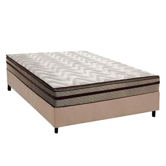 Cama Box Casal: Colchão Ortopédico Paropas D28 / Orthomedic Gold Plus Rústico Clean + Base CRC Suede Clean (138x188)