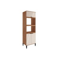 Torre Quente de Cozinha Paneleiro Alpha 2511 c/ 2 Fornos 3 Portas 70cm Freijo/Off White - Carraro