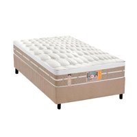 Cama Box Solteiro: Colchão Molas Ensacadas Castor Silver Star Air + Base CRC Suede Clean (88x188)