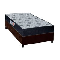 Cama Box Solteiro: Colchão Ortopédico Orthoflex Foggia Sogni + Base CRC Suede Brown (88x188)
