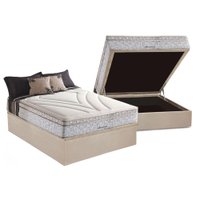 Cama Box Baú Casal: Colchão Molas MasterPocket Ensacadas Herval Maxspring American + Base CRC Suede Clean (138x188)