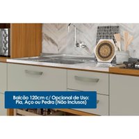 Kit Cozinha Modulada 3 Peças Princesa (1Aéreo+1Balcão+1Paneleiro) C6P60 Freijo/Off White - Nesher