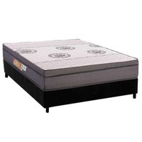 Conjunto Box Viúva: Colchão Espuma Polar D28 OrthoPremium Grey + Base CRC Suede Black (128x188)