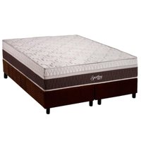 Cama Box Queen: Colchão Molas Ensacadas Polar Sporting + Base CRC Suede Brown (158x198)