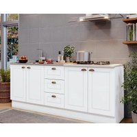 Kit de Cozinha Completa 3 Peças Americana (2Balcões+1Complemento) s/Pia CZ137 Branco - Henn