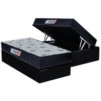 Cama Box Baú Solteiro: Colchão Anatômico Orthoflex Sogni Unic Face + Base CRC Courano Black (88x188)