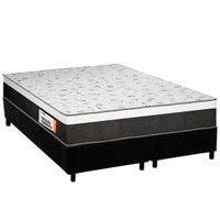 Cama Box Queen: Colchão Ortopédico Plumatex D28 Anatômico Falcon Ultra Firme + Base CRC Suede Black (158x198)