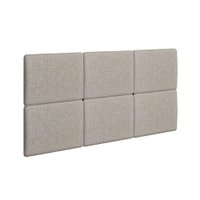Painel de Cama Box Estofada Modulada Lucca (3un) Casal/Queen - Linho Bege Turim - Rufato