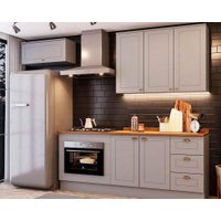 Kit Cozinha Completa 6 Peças Americana (2Aéreos+2Balcões+2Complementos) CZ151 Cinza - Henn