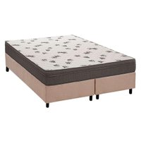 Cama Box Queen: Colchão Espuma Ortobom D45 Light Ortopilow + Base CRC Suede Clean(158x198)