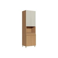 Paneleiro de Cozinha Modulado Simone Mendes c/ 4 Portas e 1 Gaveta 70cm Carvalho/Cinza - Nesher