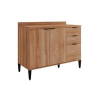 Gabinete de Cozinha Modulado Balcão Alpha 2506 3 Portas e 2 Gavetas s/Tampo 120cm Freijo - Carraro