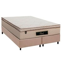 Cama Box King: Colchão Molas Ensacadas Luckspuma Cloud + Base CRC Suede Clean (193x203)