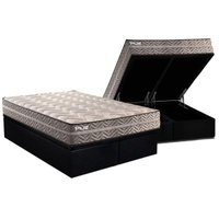 Conjunto Box Baú King: Colchão Espuma Paropas D45 Pasquale Plus Gray + Base CRC Suede Black (193x203)