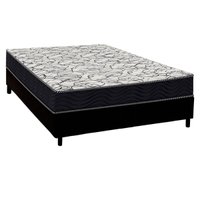 Cama Box Casal: Colchão Espuma D45 Ortobom Airtech 150 + Base CRC Suede Black (138x188)