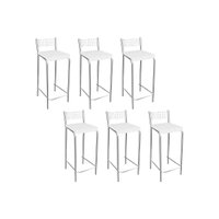 Banqueta de Cozinha Gênova B705 Kit 6 Un Cromada/Branco 106 - Kappesberg