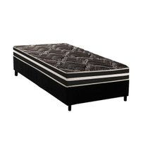 Cama Box Solteiro: Colchão Ortopédico Paropas D28 / Master AG80 Black Double Face 17 + Base CRC Suede Black (88x188)