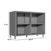 Balcão de Cozinha Modulado c/ Tampo Condessa c/ 2 Portas 120cm Carvalho/Cinza - Nesher