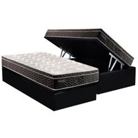 Conjunto Box Baú Solteiro: Colchão Molas Paropas Extrapedic Olímpia + Base CRC Suede Black (88x188)