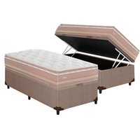 Cama Box Baú Solteiro: Colchão Molas MasterPocket Ensacadas Herval Maxspring Nesser + Base CRC Courano Clean (88x188)