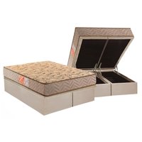 Conjunto Box Baú Queen: Colchão Molas Paropas D33 Pasquale Clean + Base CRC Suede Clean (158x198)