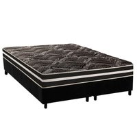 Cama Box Queen: Colchão Ortopédico Paropas D28 / Master AG80 Black Double Face 17 + Base CRC Suede Black (158x198)