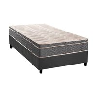 Conjunto Box Solteiro: Colchão Espuma Paropas D45 Anatômico Confort Mega Firme + Base CRC Suede Gray (88x188)