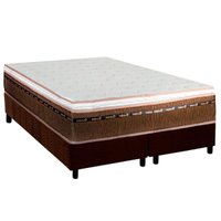 Cama Box Queen: Colchão Molas MasterPocket Ensacadas Luckspuma New Comfort + Base CRC Suede Brown (158x198)