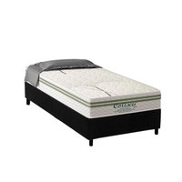 Cama Box Solteiro: Colchão Molas Ensacadas Paropas Coliseu + Base CRC Suede Black (88x188)