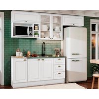 Kit Cozinha Modulada 7 Peças Americana (4Aéreos+2Balcões+1Complemento) s/Pia CZ141 Branco - Henn
