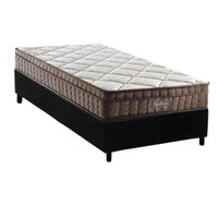 Cama Box Solteiro: Colchão Ortopédico D Angelis Anjos D28 / AG65 Anjos Star + Base CRC Suede Black (88x188)