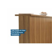 Balcão Ilha Cozinha Gourmet Imperatriz c/ 2 Portas e 5 Gavetas 200cm Freijo/Grafite - Nesher