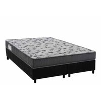 Conjunto Box Queen: Colchão Espuma Ortobom D33 Anatômico ISO 100 Ultra Firme + Base CRC Suede Black (158x198)