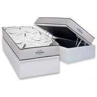 Conjunto Box Baú Solteiro: Colchão Espuma Ortobom High Foam + Base CRC Courano White (88x188)