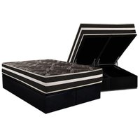 Conjunto Box Baú Queen: Colchão Molas Paropas D28 / Master AG80 Black Double Face 25 + Base CRC Suede Black (158x198)