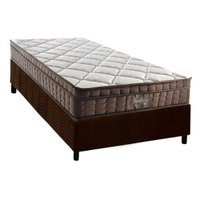 Cama Box Solteiro: Colchão Ortopédico D Angelis Anjos D28 / AG65 Anjos Star + Base CRC Suede Brown (88x188)