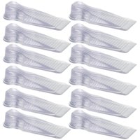 Kit 12 Aparadores Travas de Portas 11x3,5x2cm Calço Chão Cinquetti PVC Transparente