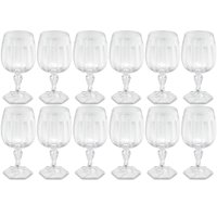 Conjunto 12 Taças Transparentes Plásticas 350ml para Água UZ Samba Suco Drinks