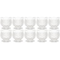 Kit 10 Porta Talheres 8x8cm Mini Organizador de Mesa Dublin Decorativo em Vidro Cristal Lyor