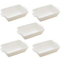 Kit 5 Travessas Porcelana Branca 750ml Lyor Refratários Serv