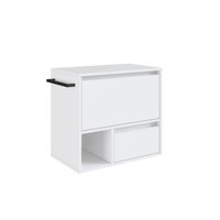 Gabinete de Banheiro Suspenso Branco 60cm com Toalheiro 1 Porta e 1 Gaveta BH8050