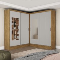 Closet Casal Duplo Bel&eacute;m 4 Portas com Espelho 4 Gavetas Carioca M&oacute;veis