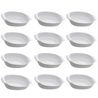 Conjunto 12 Travessas Melamina Branca com Alça Oval 31,5x18cm Milão Lyor
