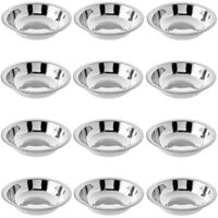 Kit 12 Tigelas Fundas 350ml Bowl Aço Inox Redondo 16cm Servir Hercules Multiuso